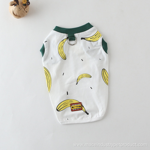 stretch cotton cartoon banana print two color pet